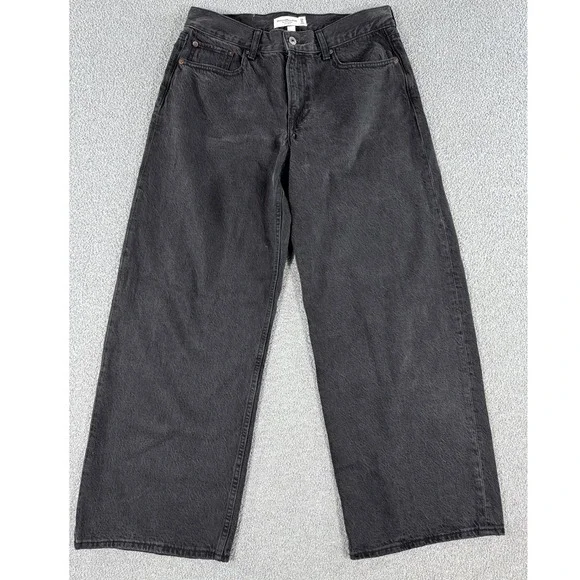 Abercrombie & Fitch Jeans Women's 28 Black Curve Love Ultra Loose Low Rise Y2K - Picture 1 of 8